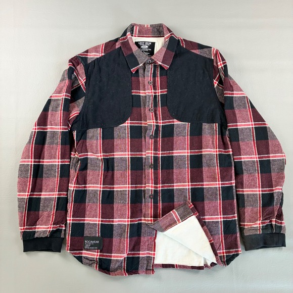 Rocawear Other - Rocawear Grit Iron Work Wear Mens Large Red Black Plaid Lined Flannel Shirt Read